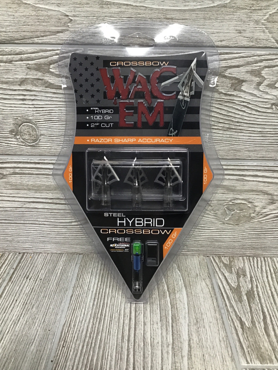 Wac'Em Steel Hybrid 4 Blade Croosbow Broadheads 3 Pack