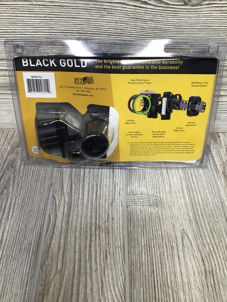 Black Gold Ascent Pro Sight W/ 4" Dovetail 3 Pin .019 Left Hand