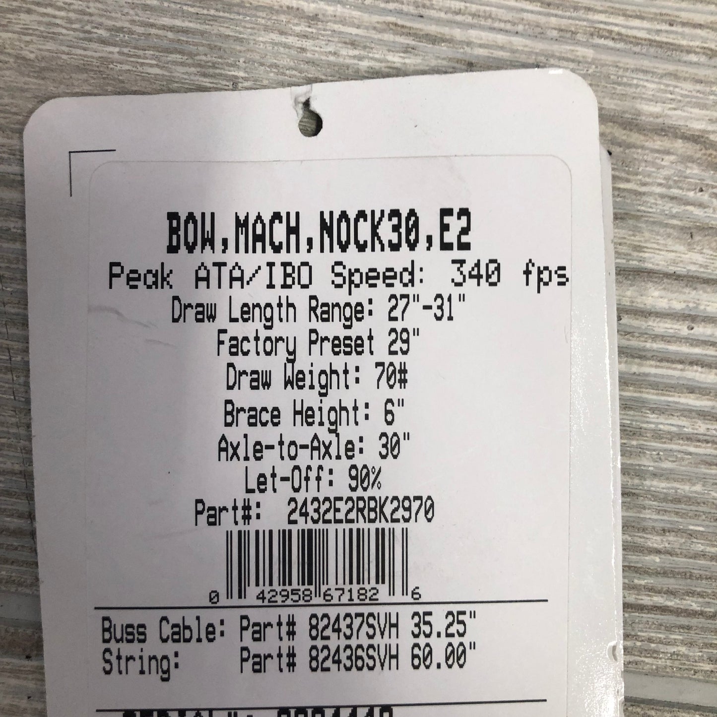 2024 PSE Nock 30 ES Right Hand Black 70lbs 27-31"