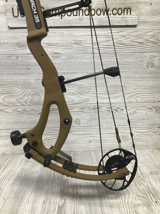 New PSE Mach 35 right hand Clay Brown 60-70# 27-32.5"