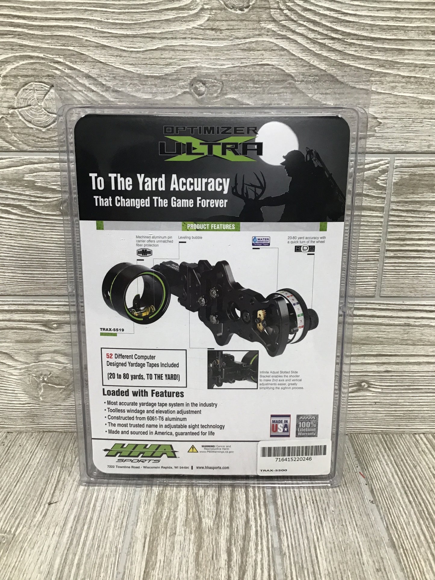 HHA Optimizer Ultra X TRAX 5500 Right Handed Single Pin Sight