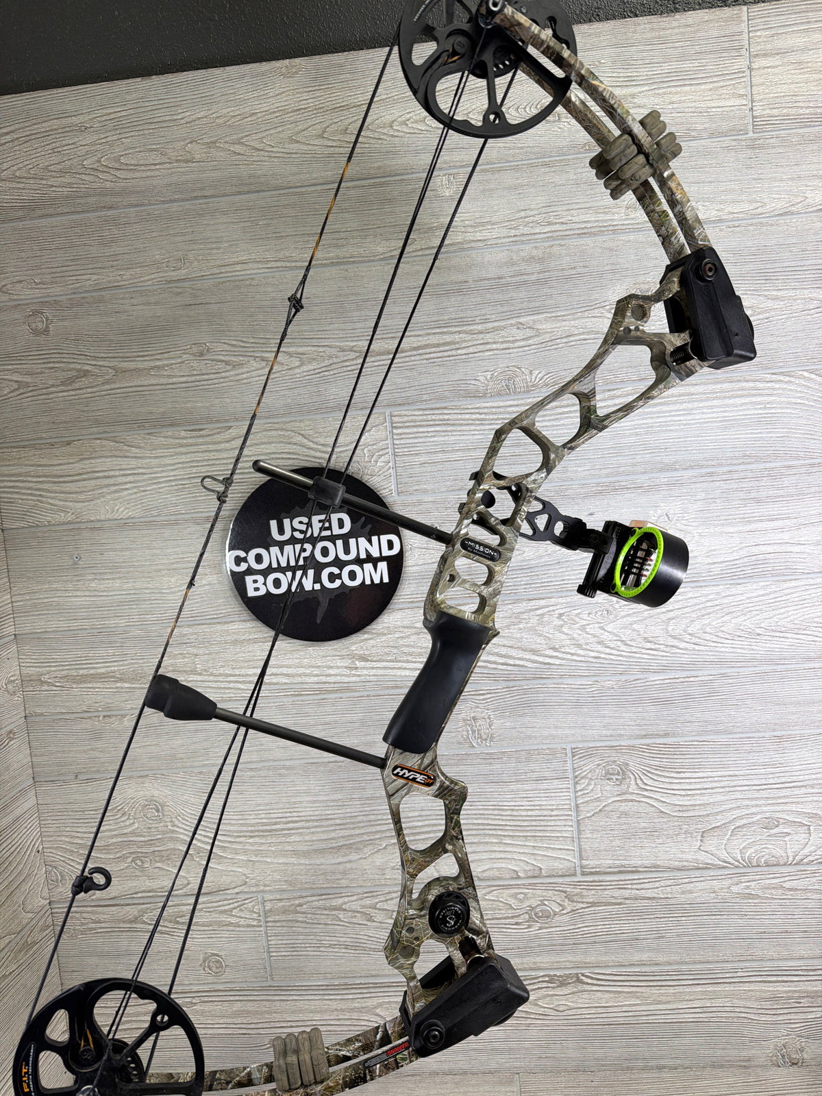 Used Mission Hype DTX Left Hand Camo Bow W/ sight