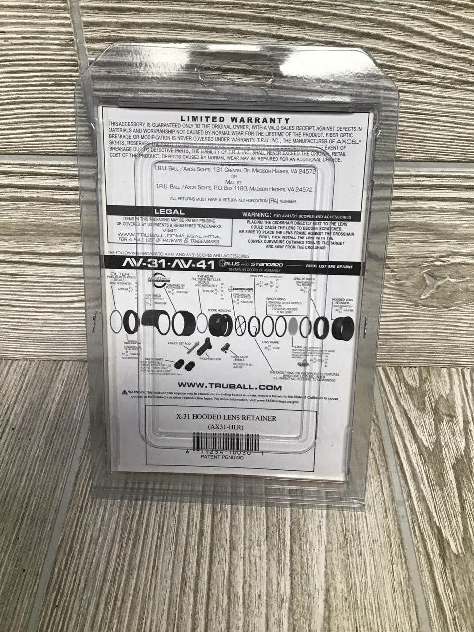 Axcel X-31 Hooded Lens Retainer