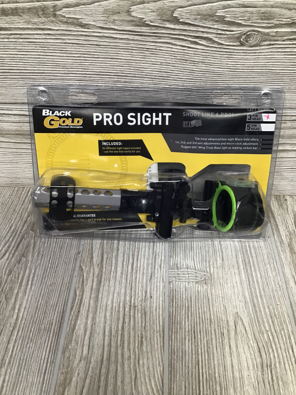 Black Gold Ascent Pro Sight W/ 4" Dovetail 3 Pin .019 Left Hand