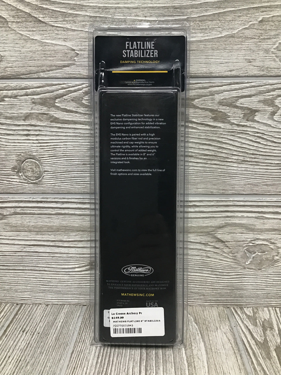 Mathews 6" Flatline Stabilizer Granite