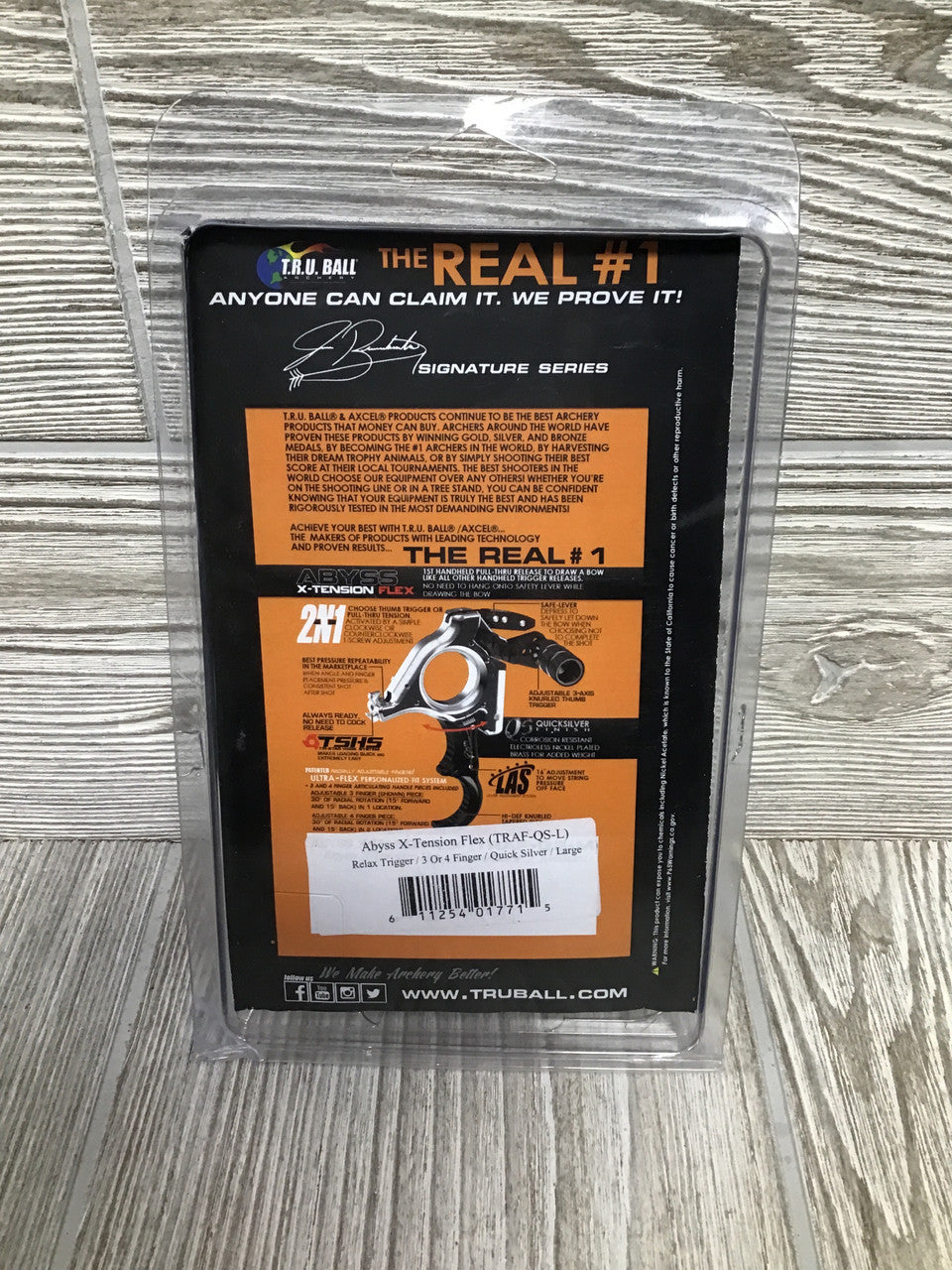 Tru Ball Abyss X-Tension Flex 3/4 Finger - Large - Silver