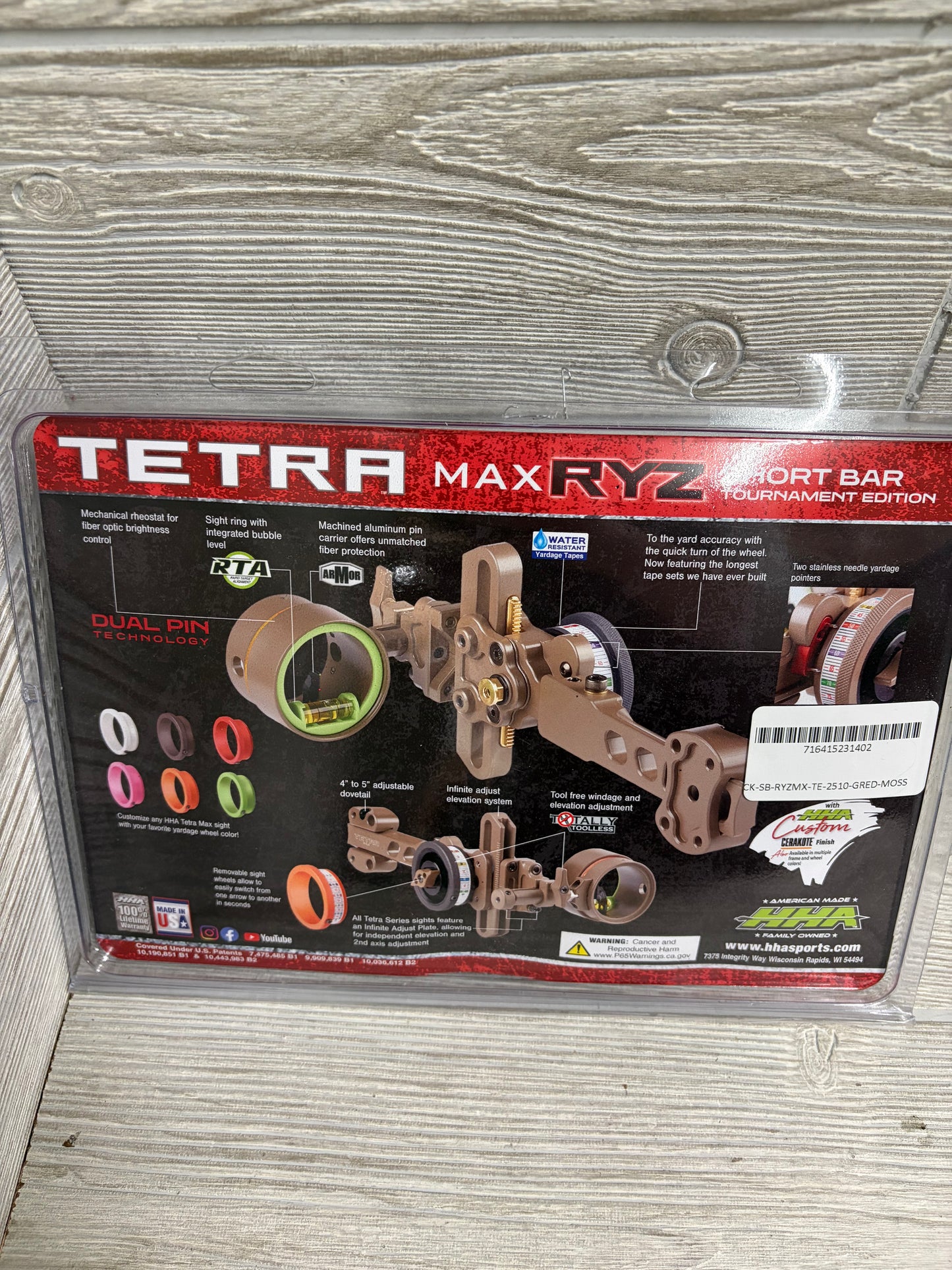 HHA Tetra Max RYZ 2 Pin Right Handed Dovetail Moss Color