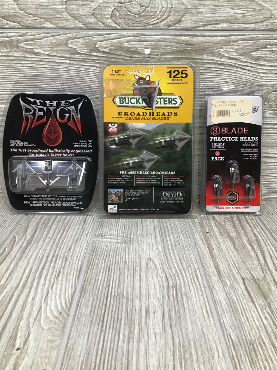 The Reign, Rage Kore, Buck Masters Broad Head Package