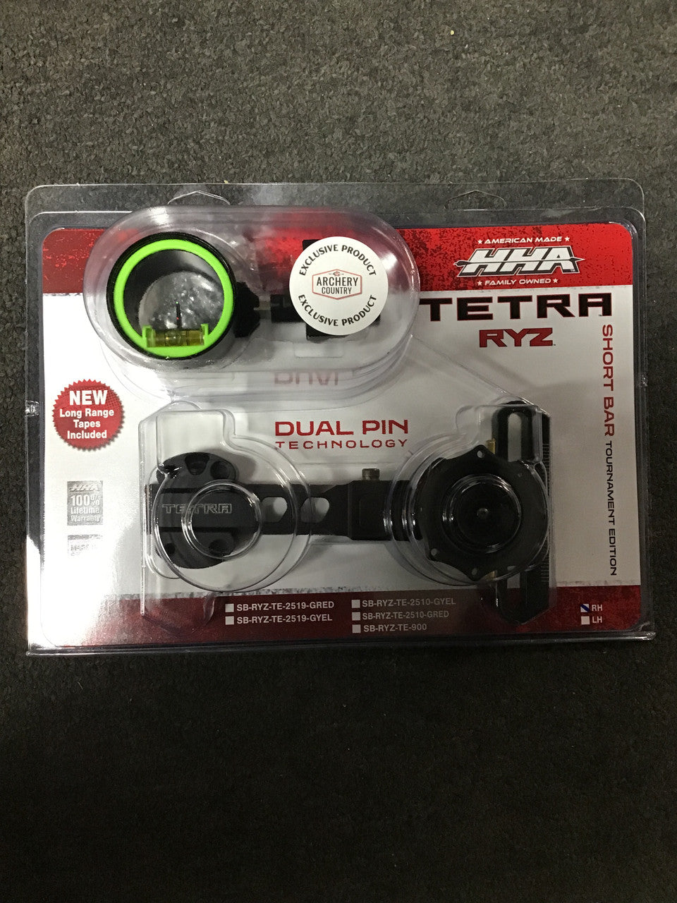 Brand New HHA Tetra RYZ 2 pin Right Handed Dovetail W/Rechargeable Sight Light