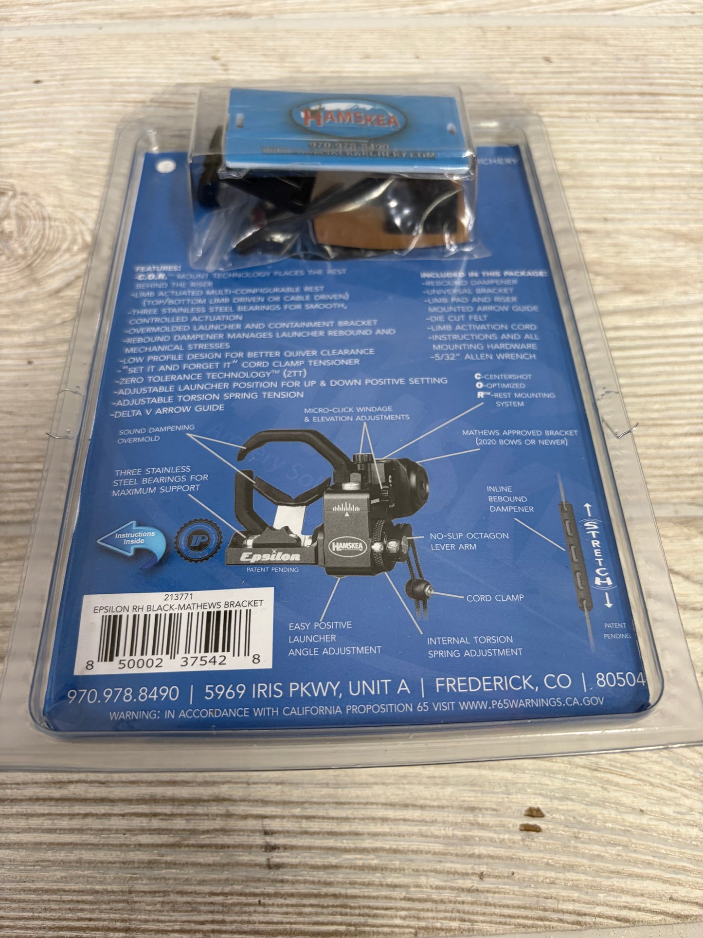 Hamskea Epsilon Mathews Bracket RH Black