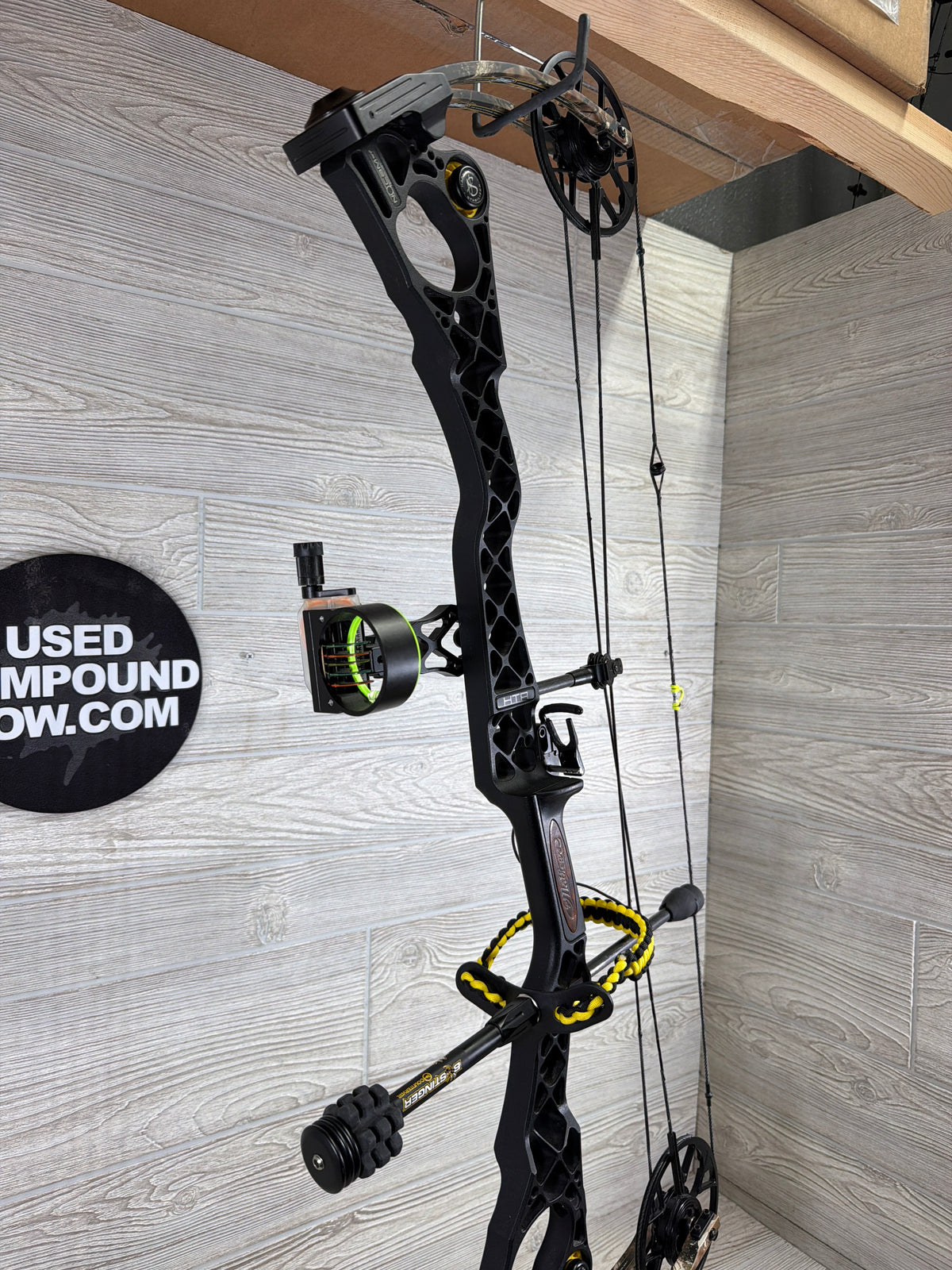 Used Mathews No Cam HTR  RH 30" 60lbs Black Riser/ Camo Limbs PKG