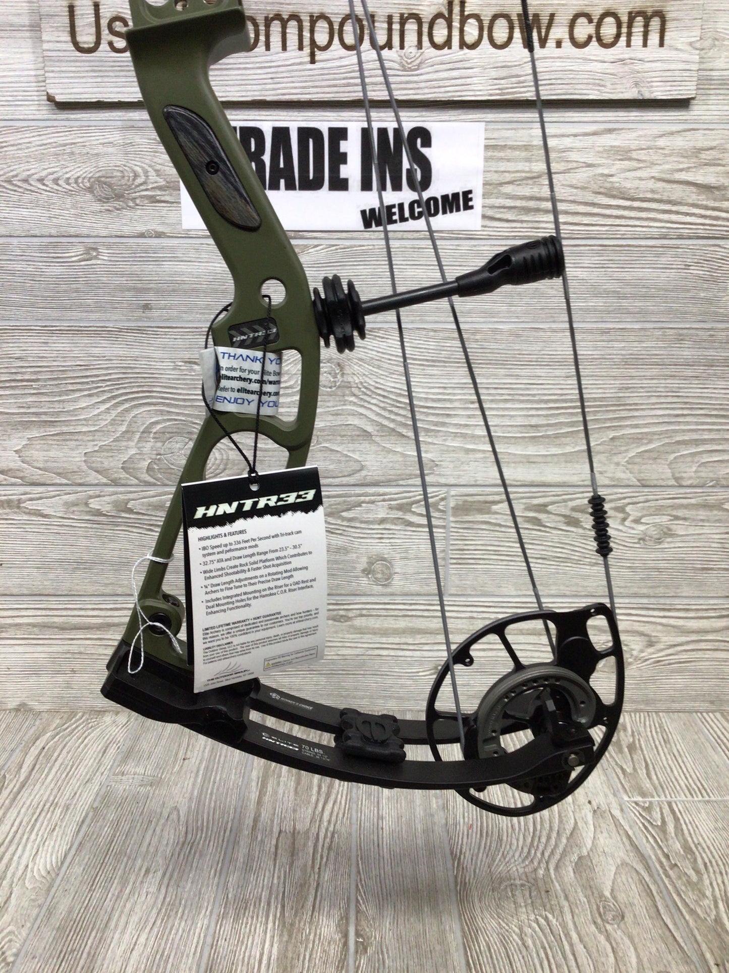 Elite HNTR33 OD green RH Bow 60-70#