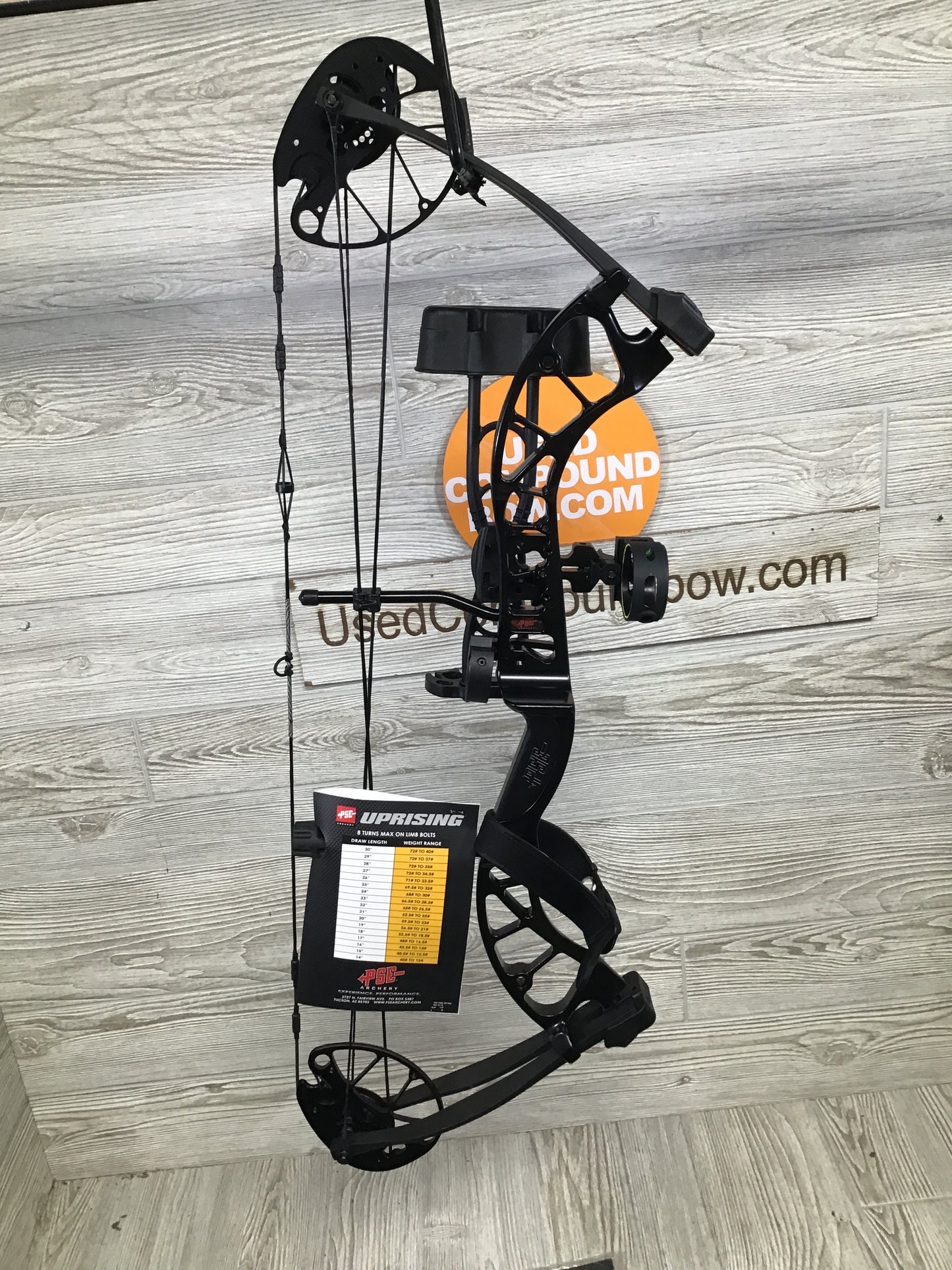 NEW IN BOX W/WARRANTY PSE UPRISING LEFT HANDED PACKAGE BLACK