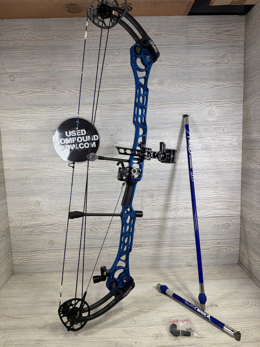 Used Mathews TRX 8 Right Handed Blue Black limbs 50# 28" Bow Package