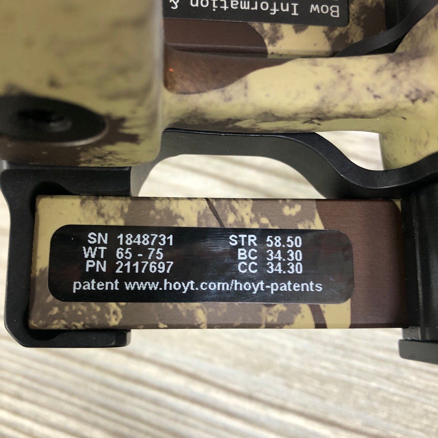 Used Hoyt RX-9 LH 60-75# First Lite Circa package