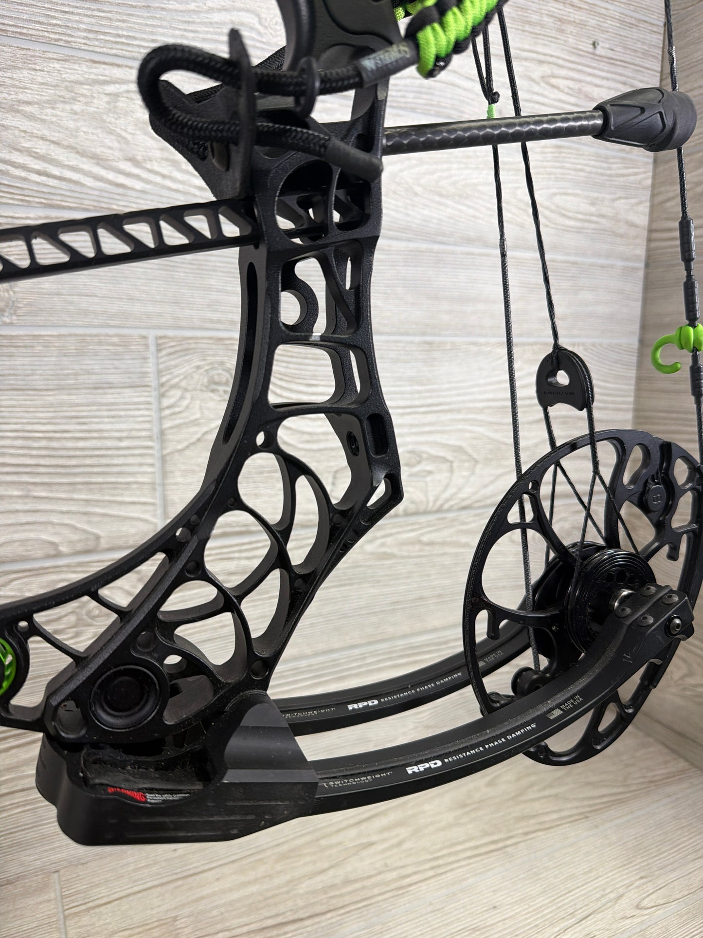 Used Mathews Phase 4-29 Right Hand Black Bow Package W/ Custom Dialed Pruf