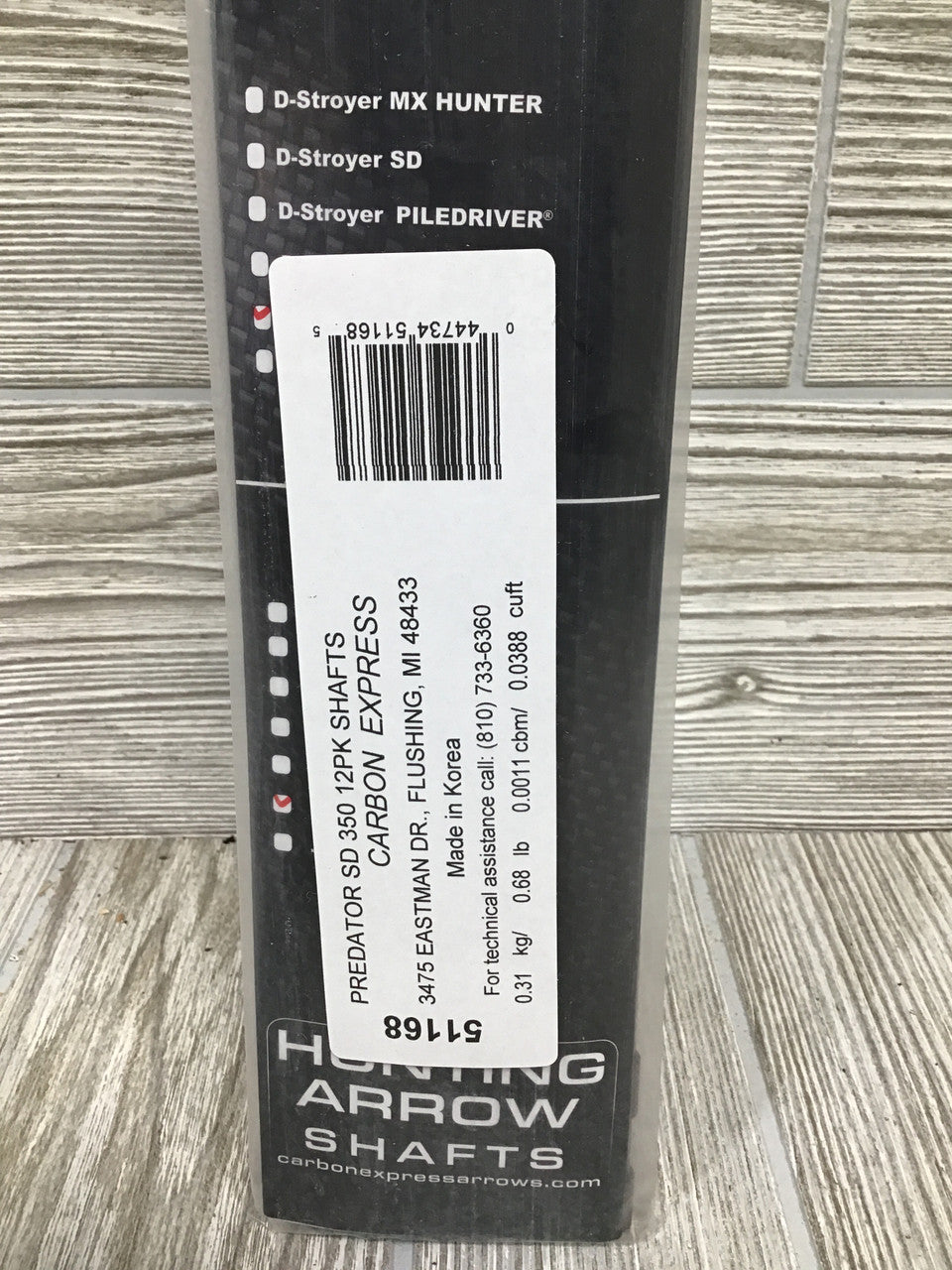 Carbon Express Predator SD 350 DOZ SHAFTS W/Inserts