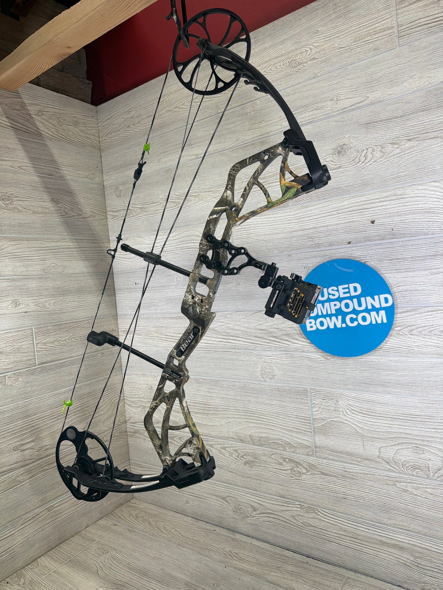 Used Bear Species LD 29.5" 70lb Right Hand Camo Bow w/ Trophy Ridge Sight