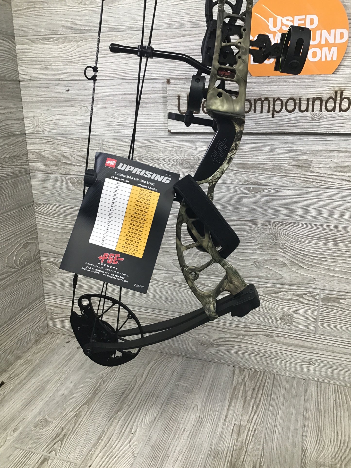 NEW IN BOX W/WARRANTY PSE UPRISING LEFT HANDED PACKAGE MOSSY OAK