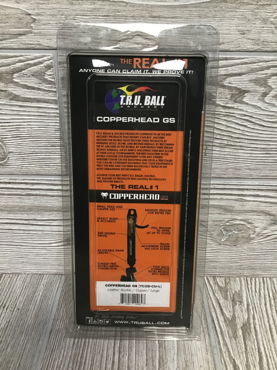 Tru Ball Copperhead GS Leather Buckle Release  - Large - Copper