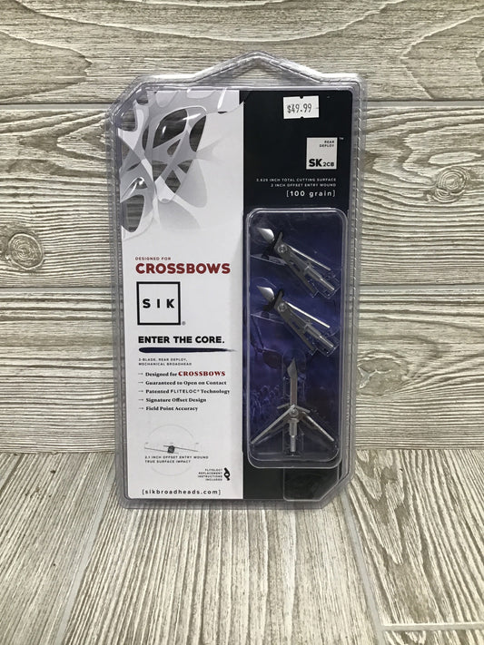 Sik SK2  2" 100 Grain Crossbow Expandable Broadhead 3 Pack
