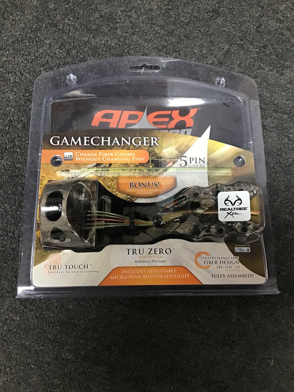 Apex Game changer 5 pin Micro Adjust Sight Realtree Xtra