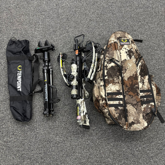 Used Tenpoint Flatline 460 Crossbow Package with Halo Soft Case and Axis Tripod