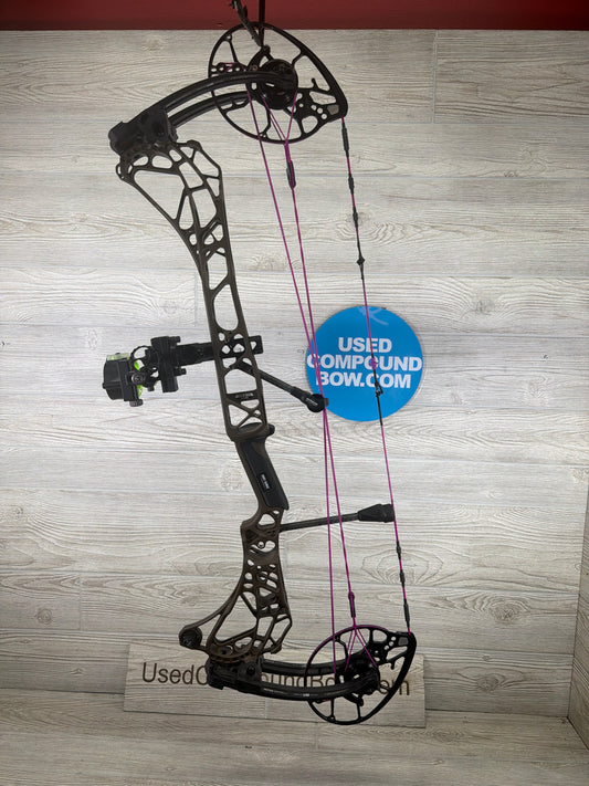 Used Mathews ARC 30 29" 70lbZ Left Hand Kodiak Brown/Black Limbs Bow w/Black Gold Pro Single Pin