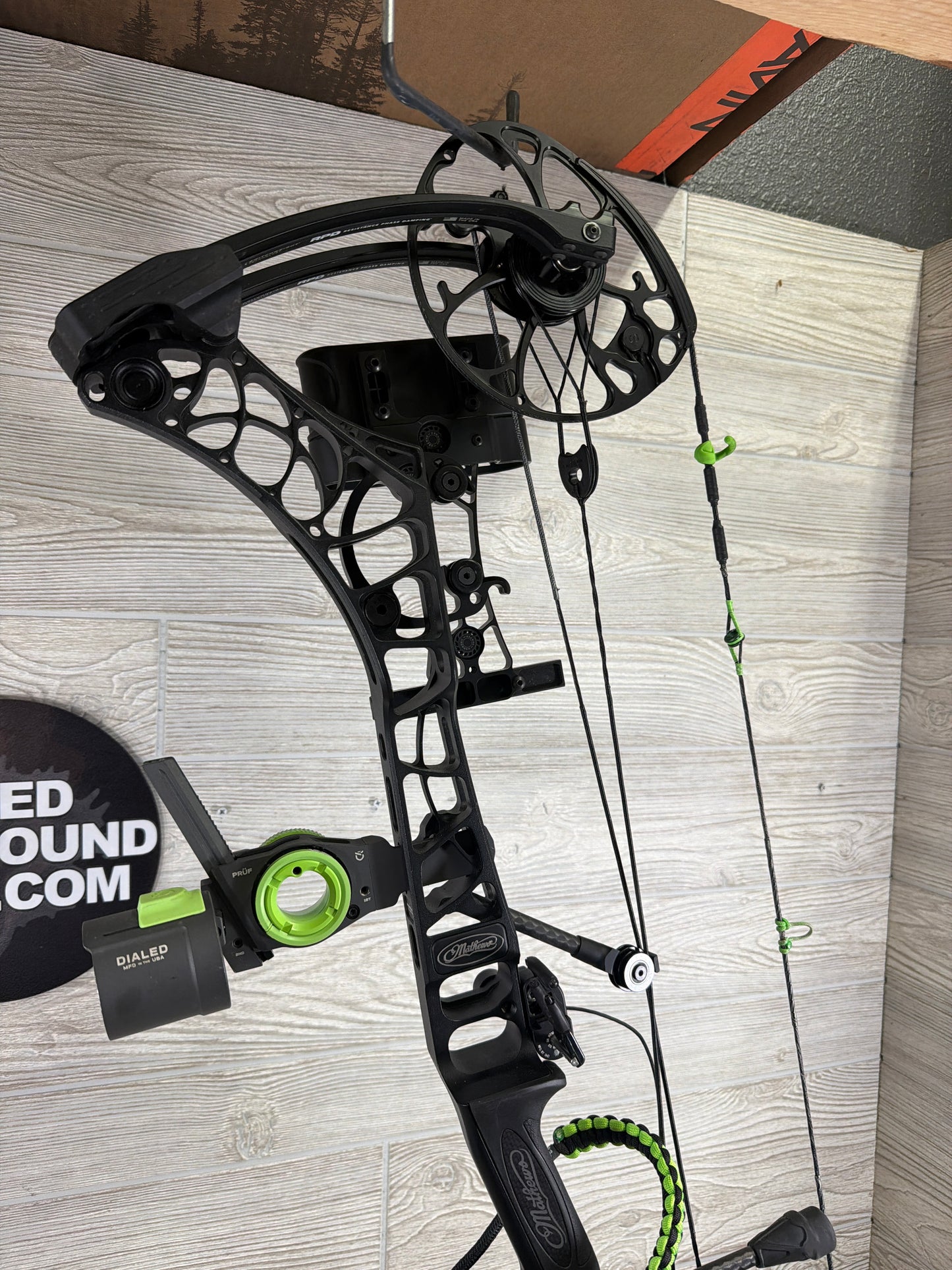 Used Mathews Phase 4-29 Right Hand Black Bow Package W/ Custom Dialed Pruf