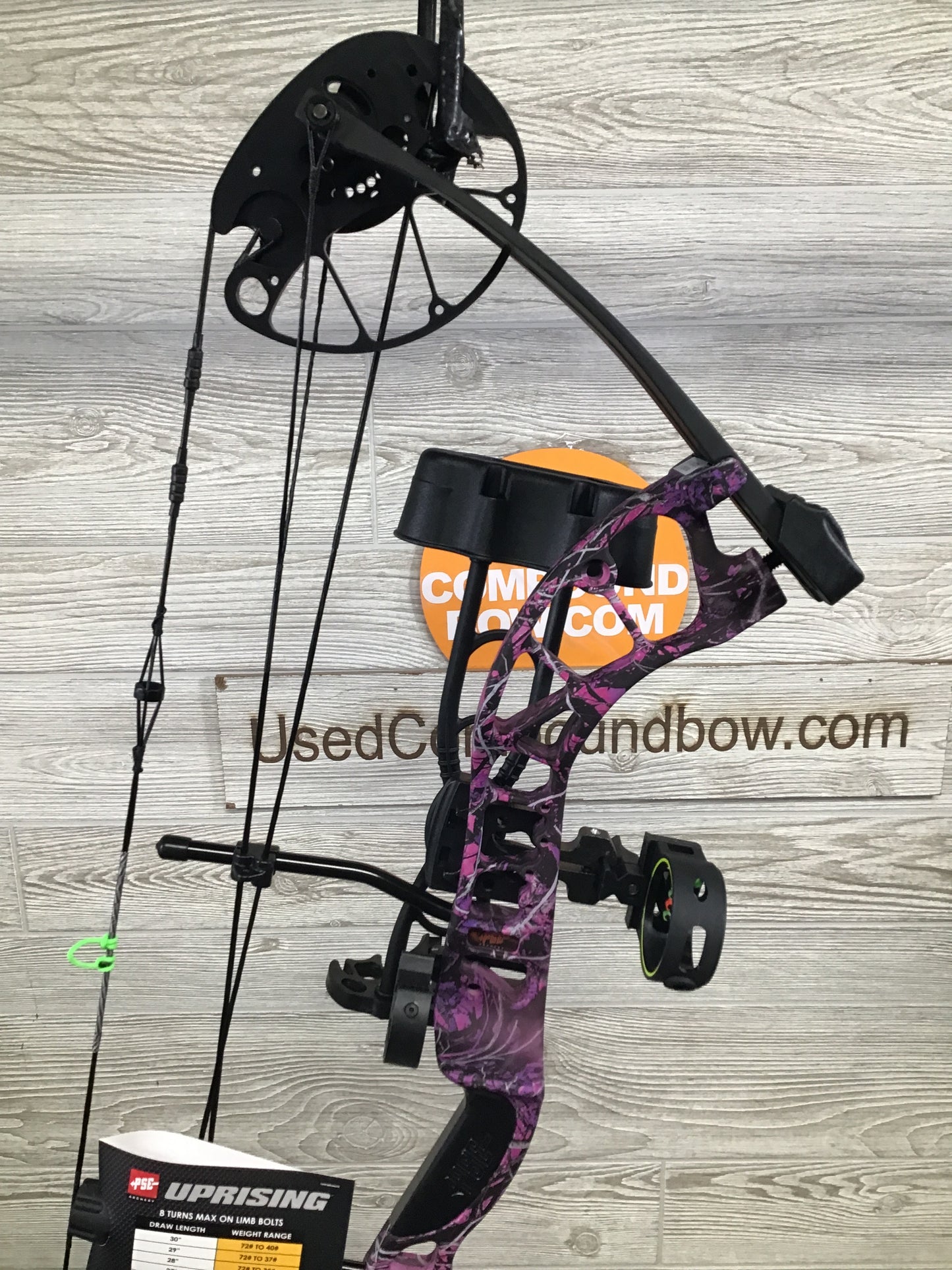 NEW IN BOX W/WARRANTY PSE UPRISING LEFT HANDED PACKAGE MUDDY GIRL CAMO