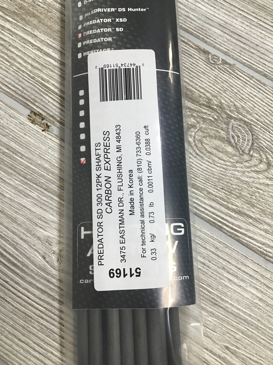 Carbon Express Predator SD 300 DOZ SHAFTS W/Inserts
