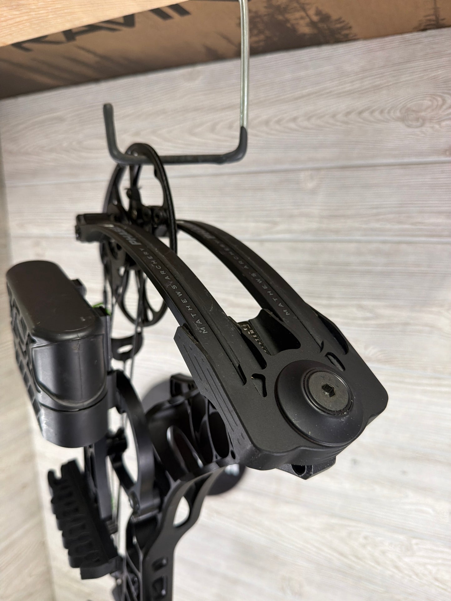 Used Mathews Phase 4-29 Right Hand Black Bow Package W/ Custom Dialed Pruf