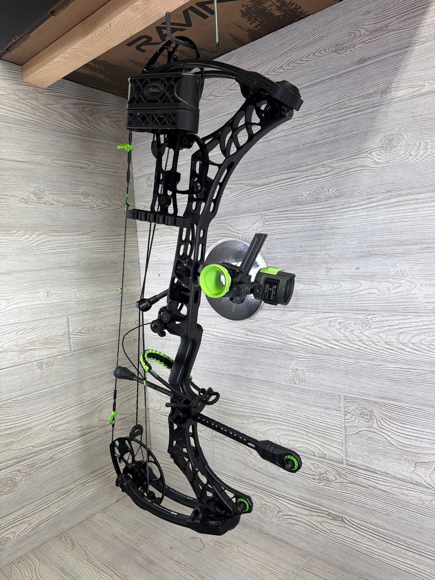 Used Mathews Phase 4-29 Right Hand Black Bow Package W/ Custom Dialed Pruf