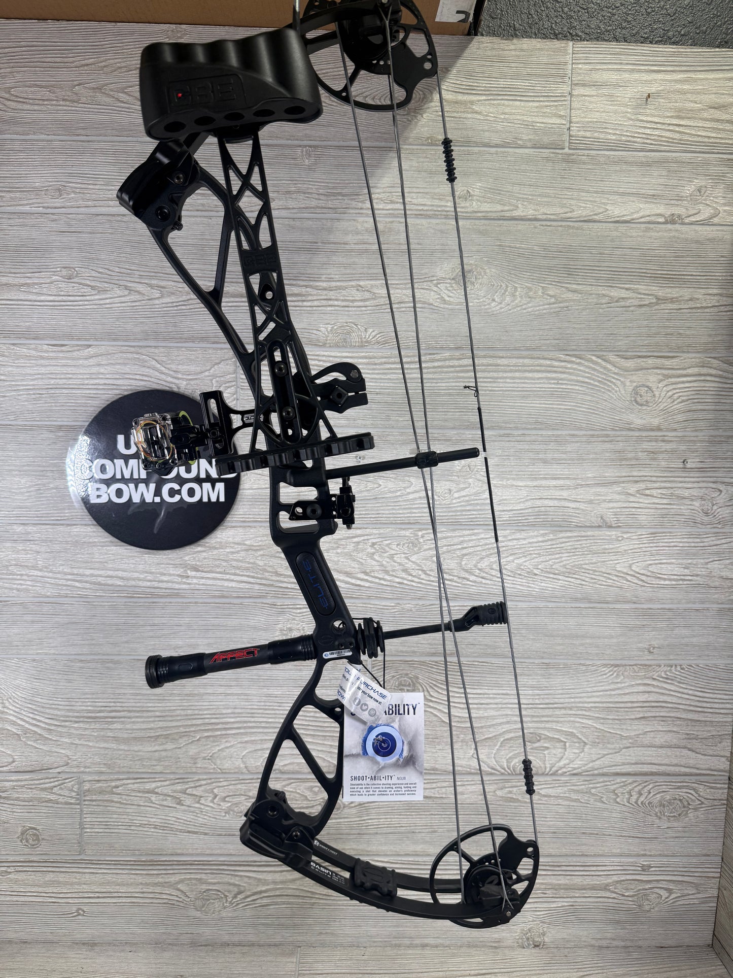 Elite Basin Left Handed Black 20-70lbs Bow Pkg