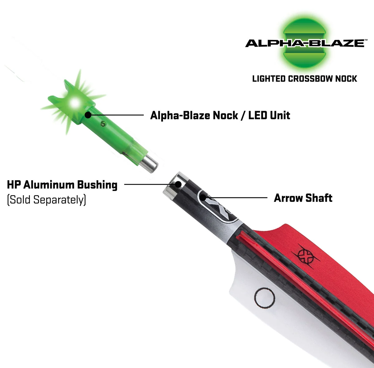 Tenpoint Alpha-Blaze Lighted Nock Green 3pk