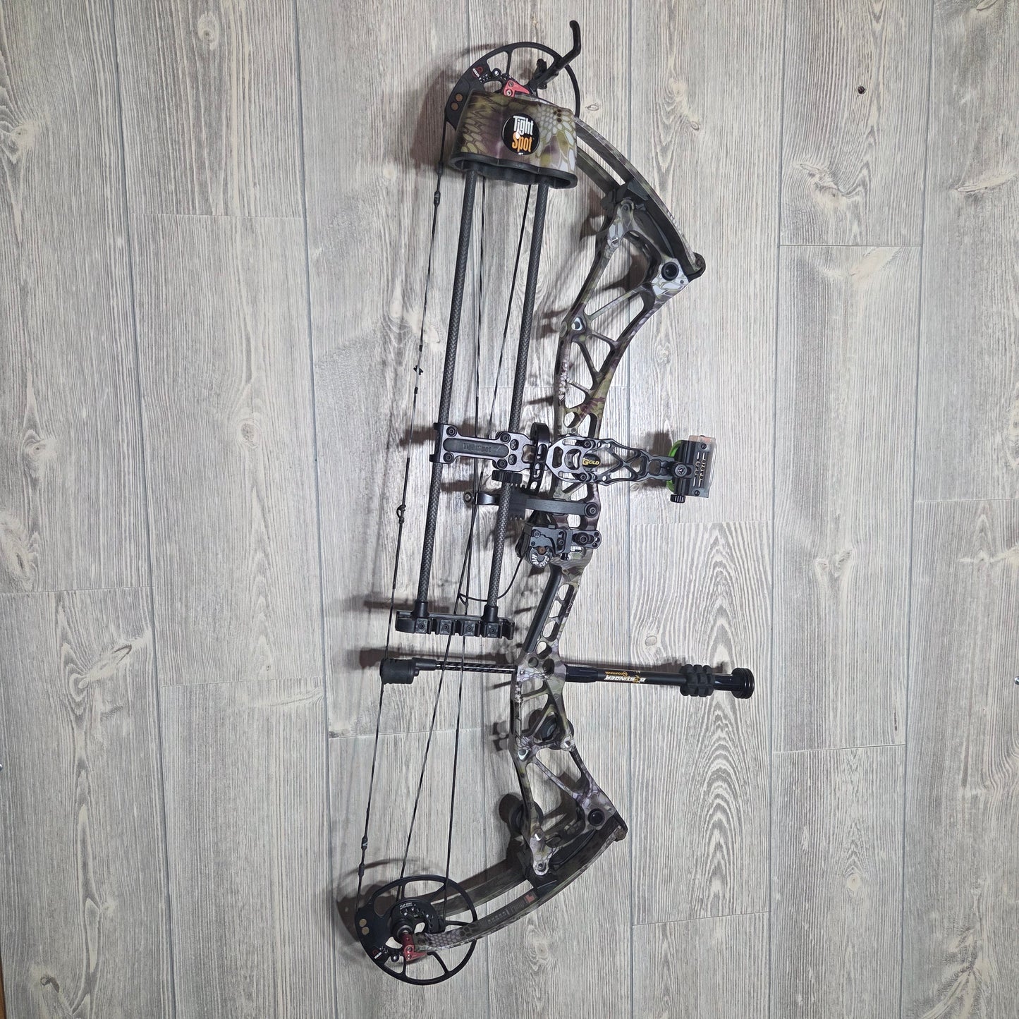 Used Bowtech Revolt X 28" 60lb RH Kryptek Camo Bow