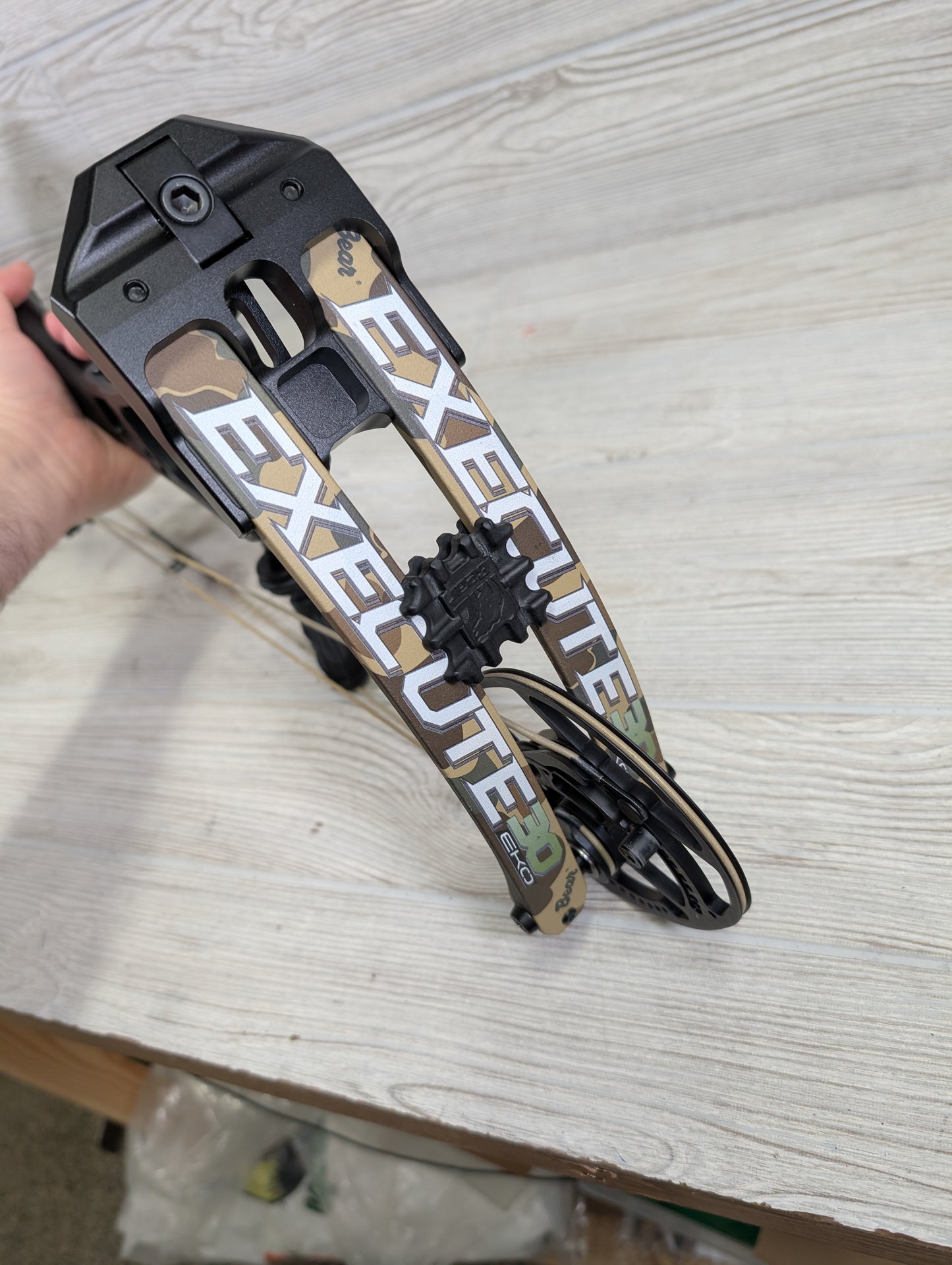Bear Execute 30 RH 70lb Black Riser/Throwback Limbs Bow