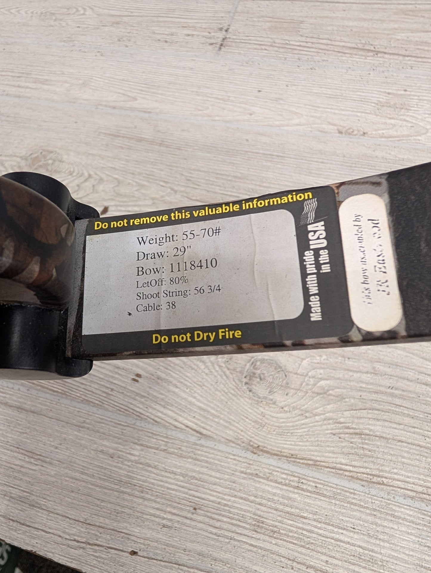 Used Martin Onza 3 40-70 lb. Camo PKG